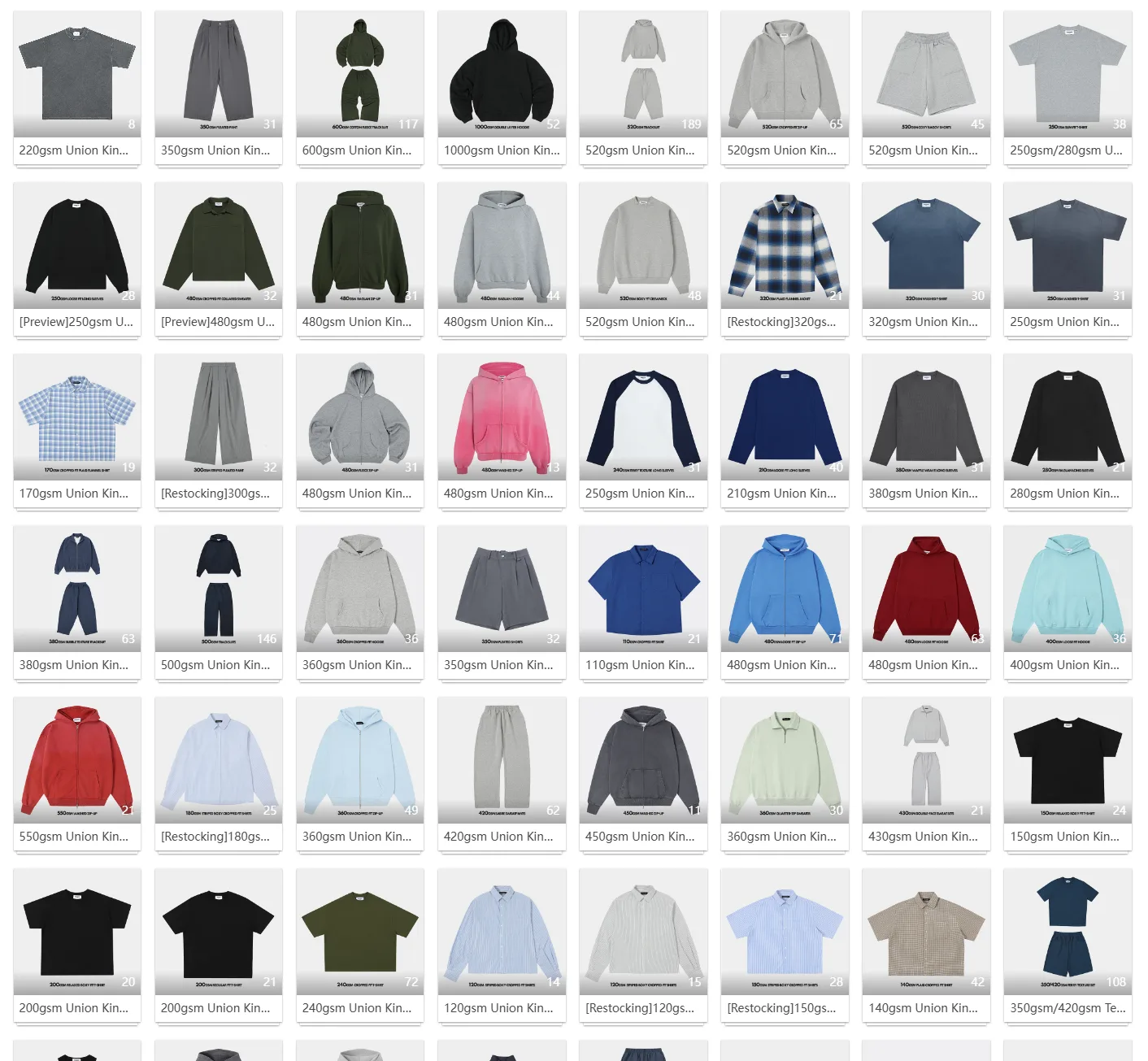 Union Kingdom premium blank clothing and streetwear